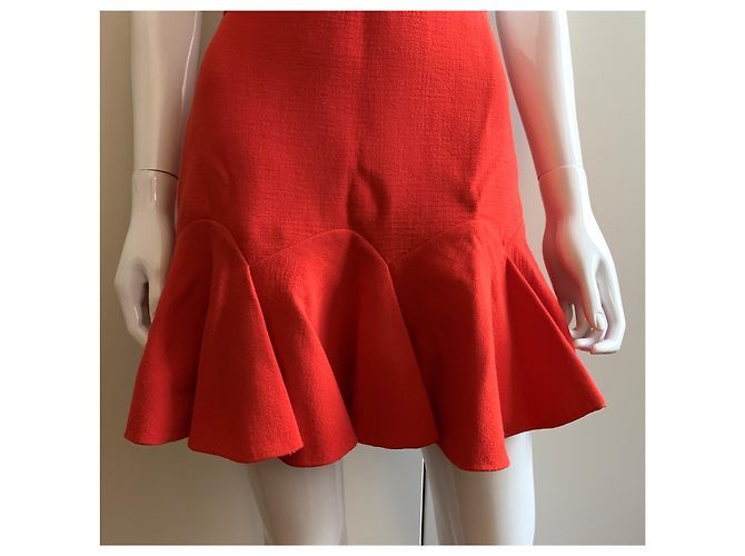 Carven Falda corta de crepé de lana Roja - vista 9