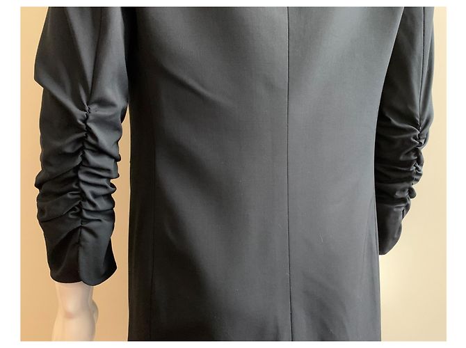 Emporio Armani '80s schwarze Wollblazerjacke - Ansicht 10