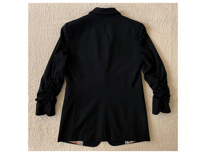 Emporio Armani '80s schwarze Wollblazerjacke - Ansicht 2