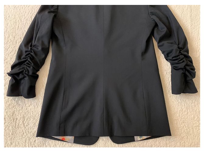 Emporio Armani '80s schwarze Wollblazerjacke - Ansicht 3