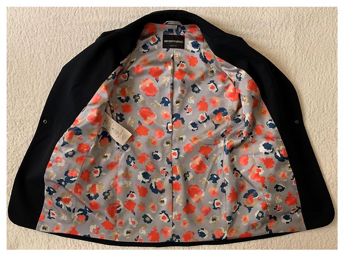 Emporio Armani '80s schwarze Wollblazerjacke - Ansicht 4