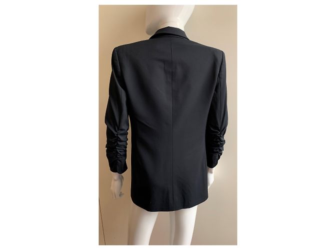 Emporio Armani '80s schwarze Wollblazerjacke - Ansicht 9