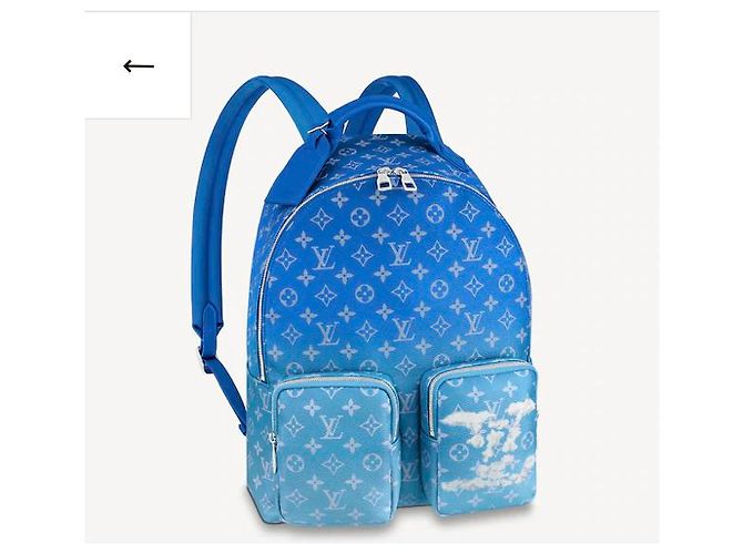 Louis Vuitton Wolken Motiv cloud Zaino multitasche neu Bianco Blu - vista 2