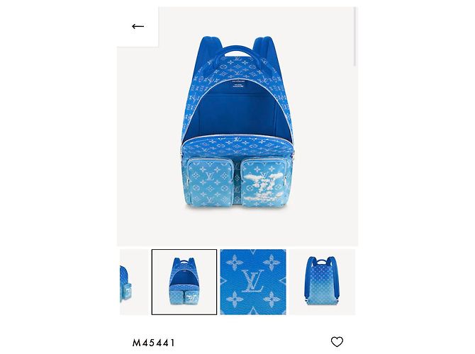 Louis Vuitton Wolken Motiv cloud Zaino multitasche neu Bianco Blu - vista 3