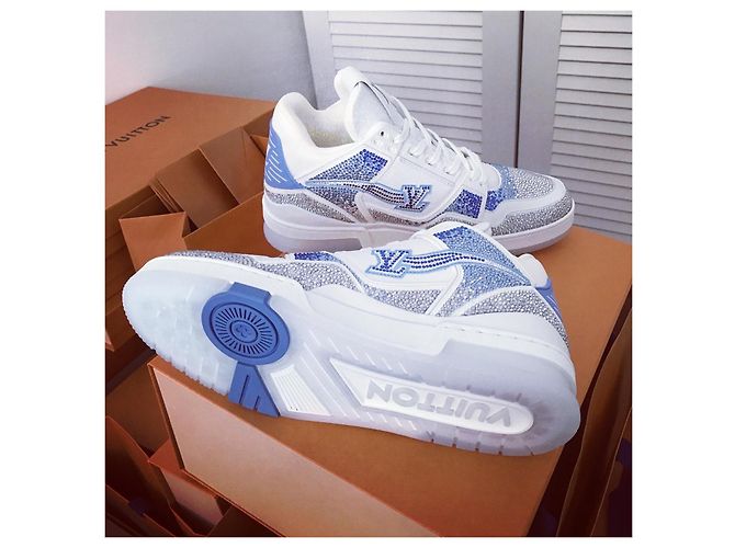 LOUIS Vuitton trainer Wolken Motiv cloud Sneaker neu Bianco Blu - vista 2