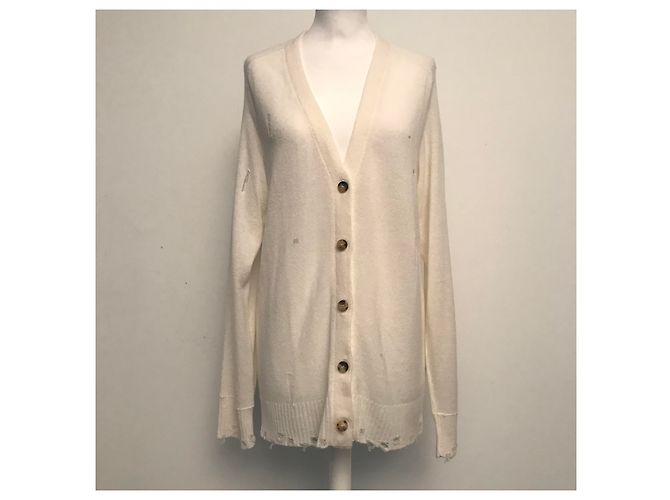 Autre Marque Maison Flâneur Strickjacke Creme Kaschmir Roh - Ansicht 2