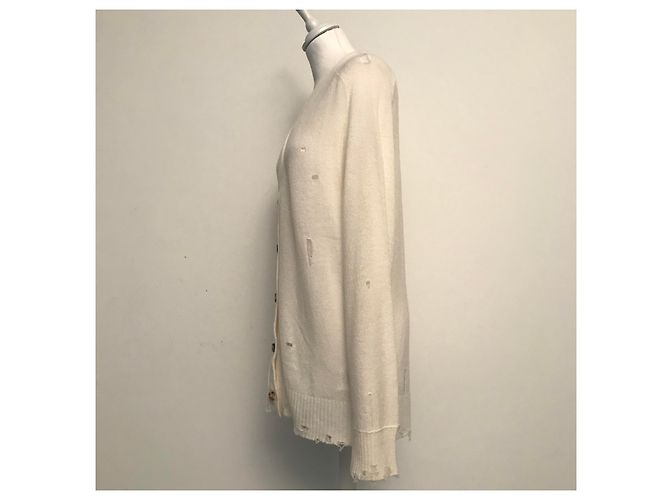 Autre Marque Maison Flâneur Strickjacke Creme Kaschmir Roh - Ansicht 3
