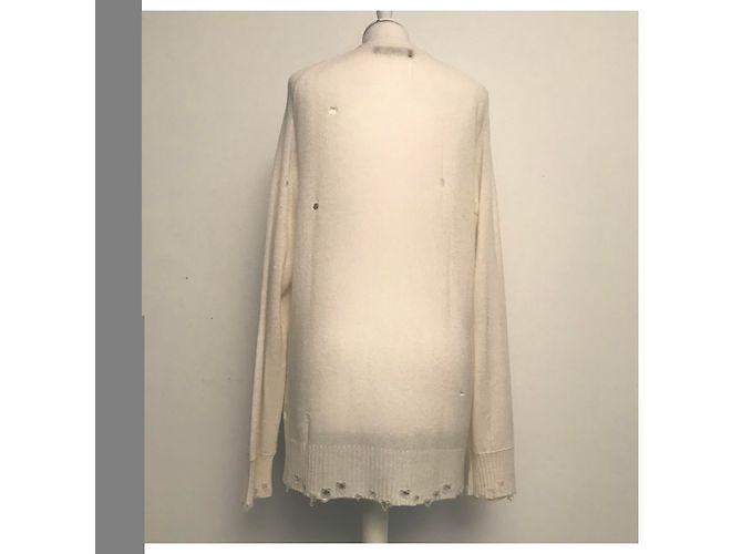 Autre Marque Maison Flâneur Strickjacke Creme Kaschmir Roh - Ansicht 4