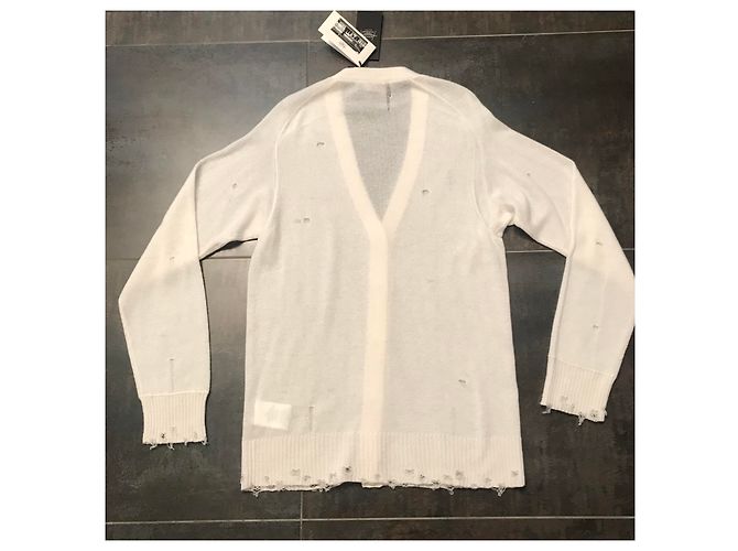 Autre Marque Maison Flâneur Strickjacke Creme Kaschmir Roh - Ansicht 7