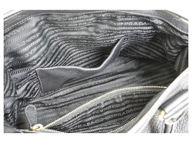 PRADA Bauletto Borsa in Pelle Vitello Daino Nera - vista 6