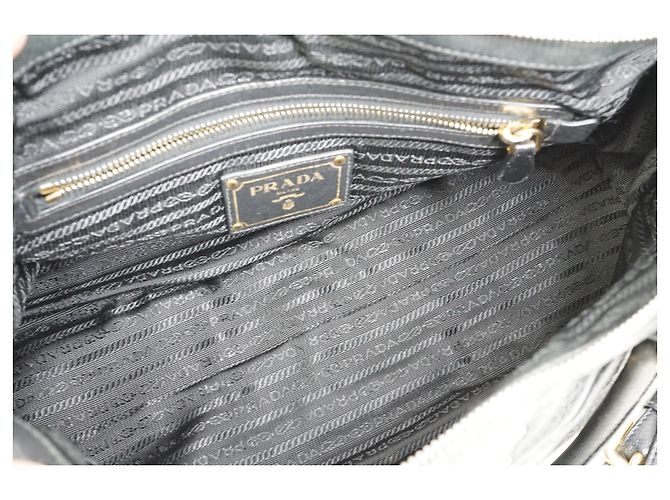 PRADA Bauletto Borsa in Pelle Vitello Daino Nera - vista 8