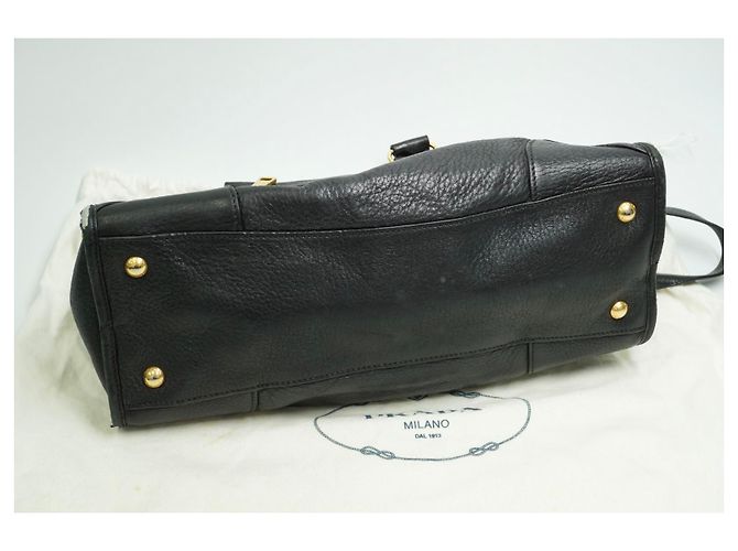 PRADA Bauletto Borsa in Pelle Vitello Daino Nera - vista 11