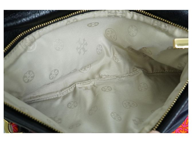 Pochette Tory Burch Reva in pelle nera metallizzata - vista 4