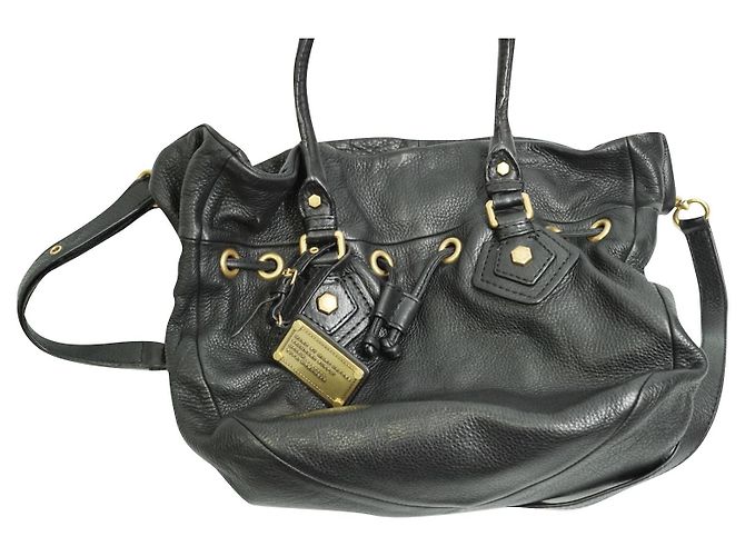 Marc by Marc Jacobs Hobo classico in pelle nera con coulisse Q. - vista 2
