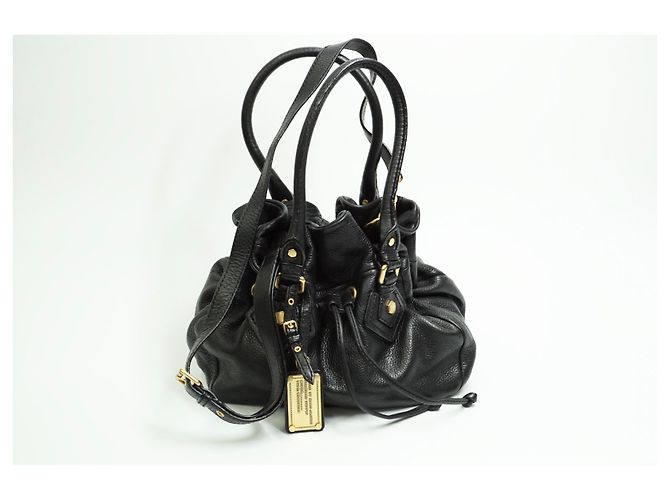 Marc by Marc Jacobs Hobo classico in pelle nera con coulisse Q. - vista 12