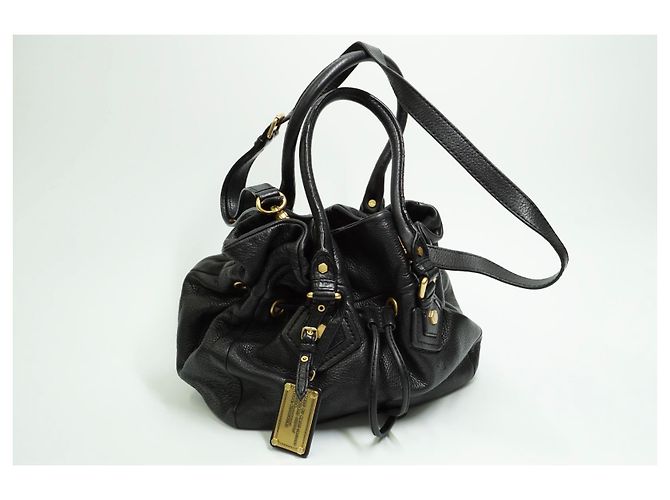Marc by Marc Jacobs Hobo classico in pelle nera con coulisse Q. - vista 13