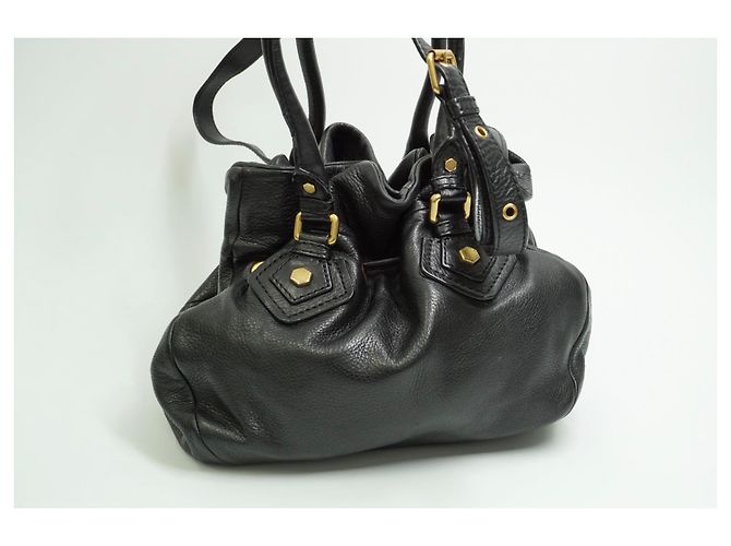 Marc by Marc Jacobs Hobo classico in pelle nera con coulisse Q. - vista 14