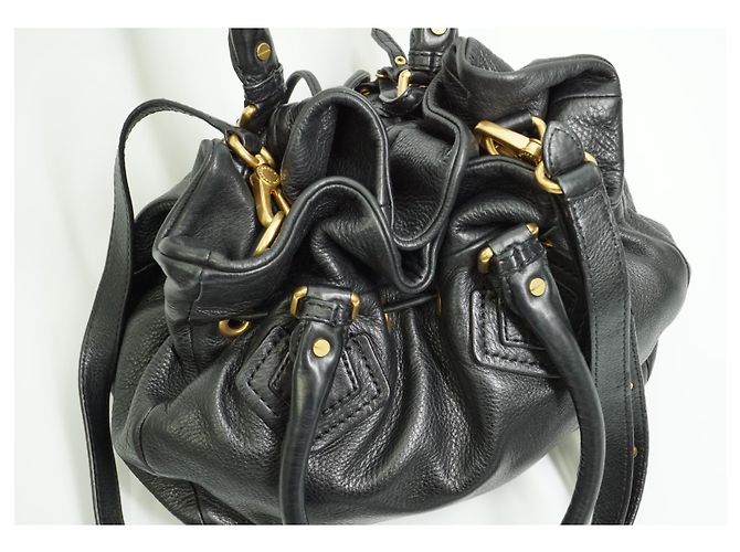 Marc by Marc Jacobs Hobo classico in pelle nera con coulisse Q. - vista 3