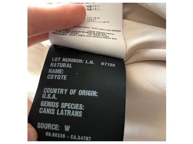 MIU MIU Abrigo de piel de coyote Beige - vista 10
