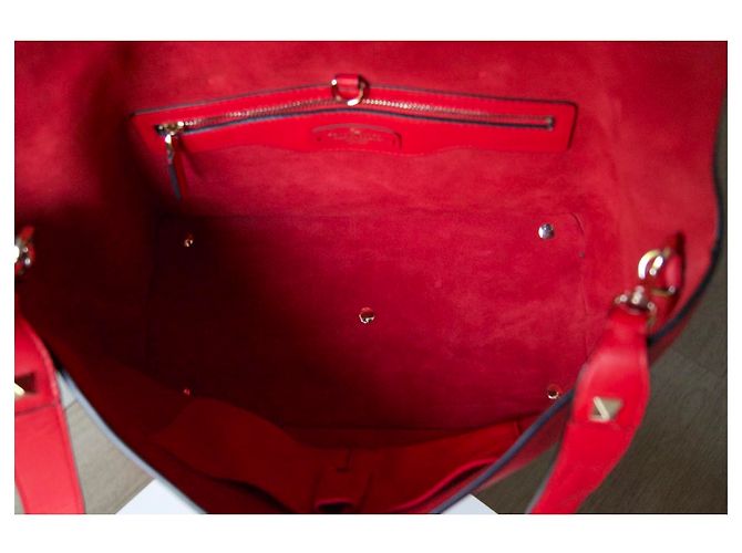 Borsa Valentino Garavani Rockstud Demilune in pelle rossa Rosso - vista 5