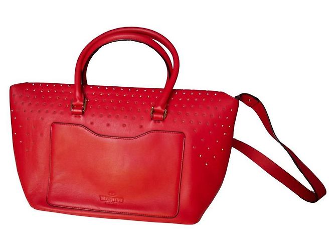 Borsa Valentino Garavani Rockstud Demilune in pelle rossa Rosso - vista 6