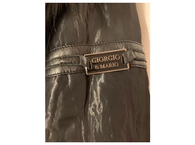 Abrigo Giorgio & Mario Negro Impermeable con Cuello de Zorro - vista 6