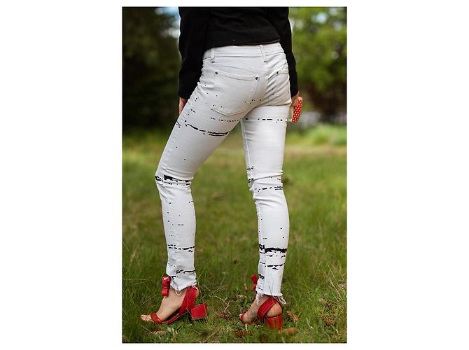 Autre Marque Vaqueros DL 1960 Estampado Negro Blanco Algodón - vista 2
