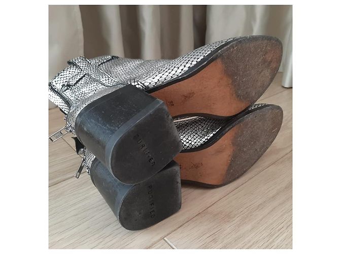 Autre Marque Botines Purified de piel plateada 38 Plata - vista 6