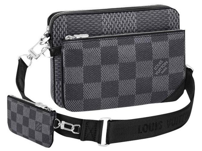 Louis Vuitton Damier Graphite Canvas 3D Trio Messenger Bag - Yoogi's Closet