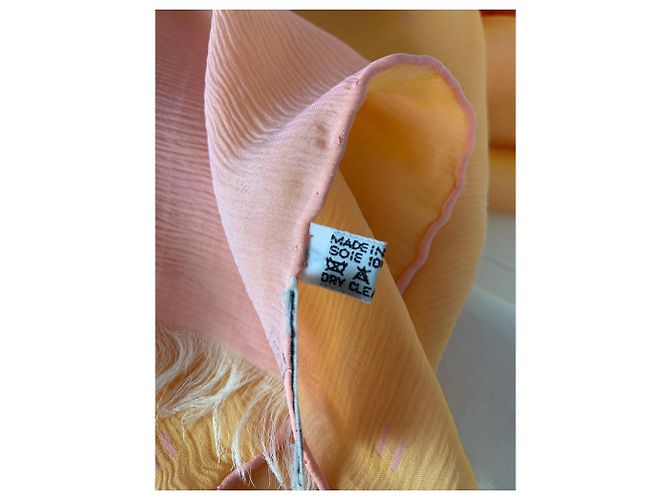 Stola Hermès in seta arancione con logo H - vista 8