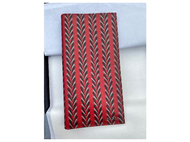Saffiano Cartera Prada de piel roja - vista 5