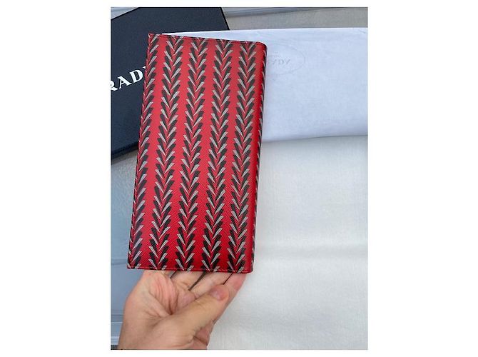 Saffiano Cartera Prada de piel roja - vista 7