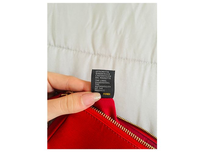 Baguette Fendi Vitello Elite Bleistift Rot - Ansicht 10