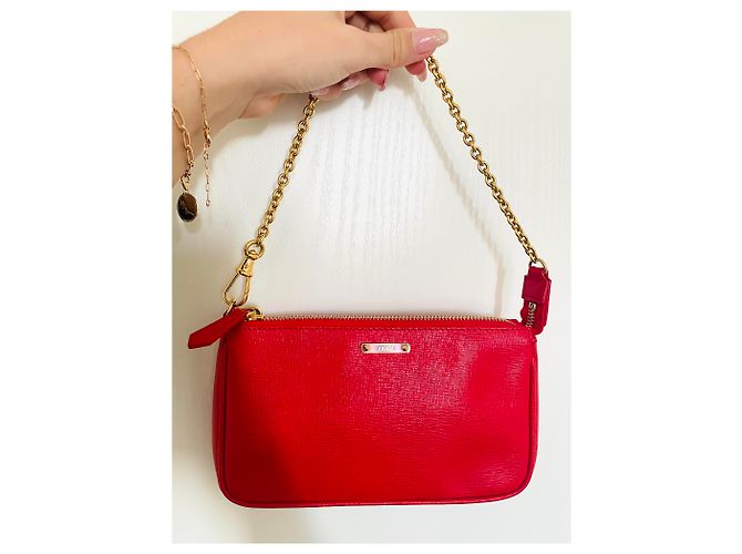 Baguette Fendi Vitello Elite Bleistift Rot - Ansicht 4