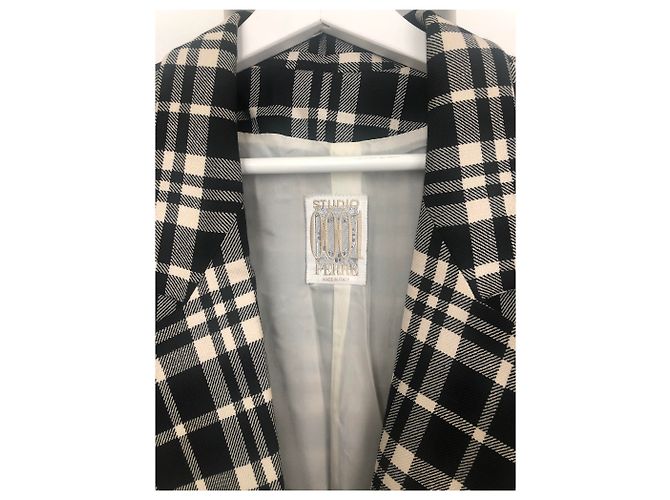 Autre Marque Blazer 001 Studio Ferré Blanco y Negro de Algodón - vista 2
