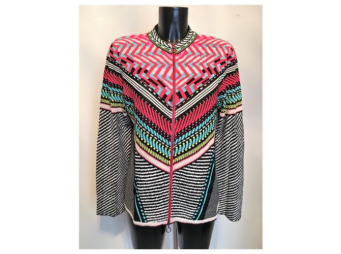 Autre Marque Aldo Martins Strickjacke Mehrfarbig Baumwolle Bambus Mehrfarben - Ansicht 2