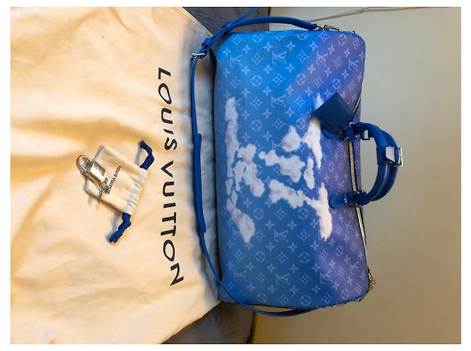 Abbesses Louis Vuitton LV Keepall Clouds nuovo Blu - vista 5