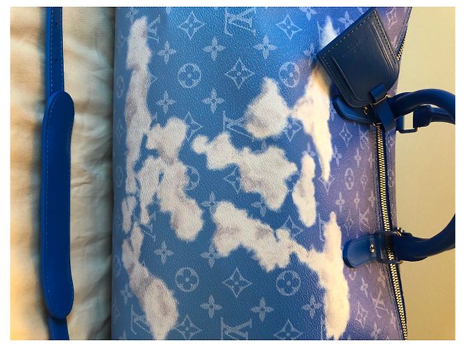 Abbesses Louis Vuitton LV Keepall Clouds nuovo Blu - vista 6