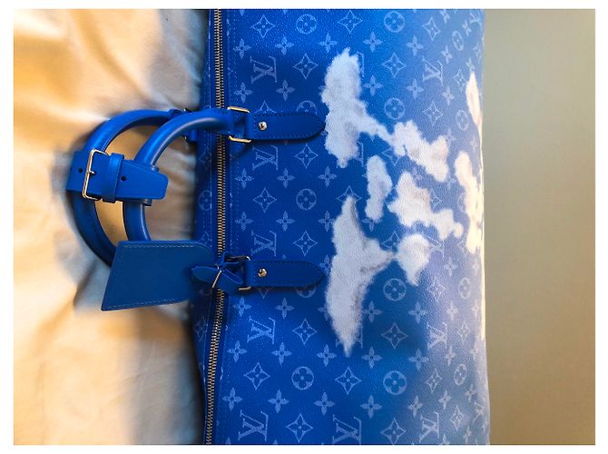 Abbesses Louis Vuitton LV Keepall Clouds nuovo Blu - vista 9