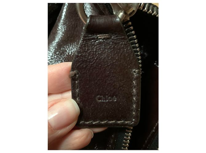 Borsa a mano Chloé Betty in vernice marrone scuro - vista 7