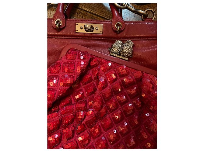 Borsa Marc Jacobs in pelle rossa e paillettes Rosso - vista 7