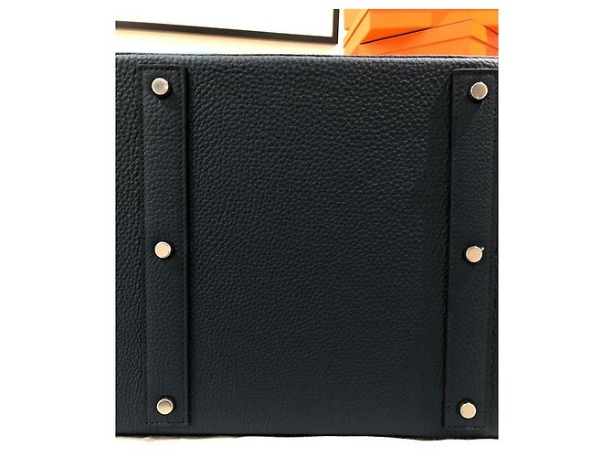 Haut à courroies Borsa a mano Hermès Birkin 50 HAC Blu in Pelle - vista 5
