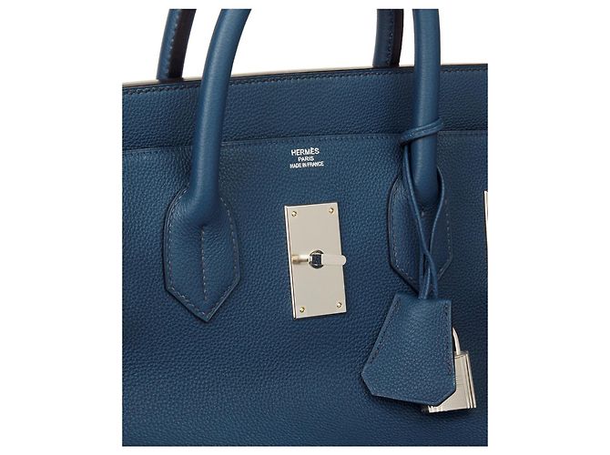 Haut à courroies Borsa a mano Hermès Birkin 50 HAC Blu in Pelle - vista 8