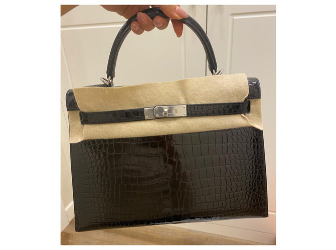 Hermès Kelly32  cuoco nero esotico - vista 2