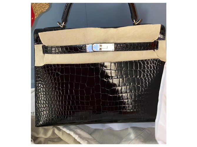 Hermès Kelly32  cuoco nero esotico - vista 3