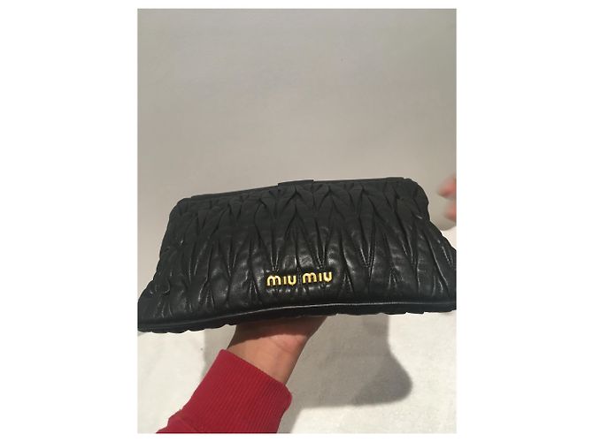 Pochette Miu Miu in pelle nera Nero - vista 2