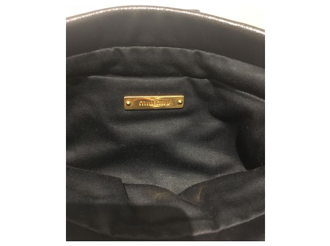 Pochette Miu Miu in pelle nera Nero - vista 3