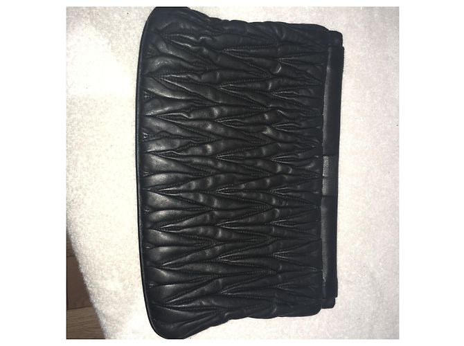 Pochette Miu Miu in pelle nera Nero - vista 5