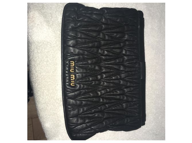 Pochette Miu Miu in pelle nera Nero - vista 6