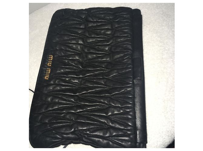 Pochette Miu Miu in pelle nera Nero - vista 8
